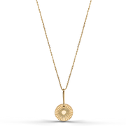 Halskette mit Sonnen Anhänger 18k vergoldet wasserfest